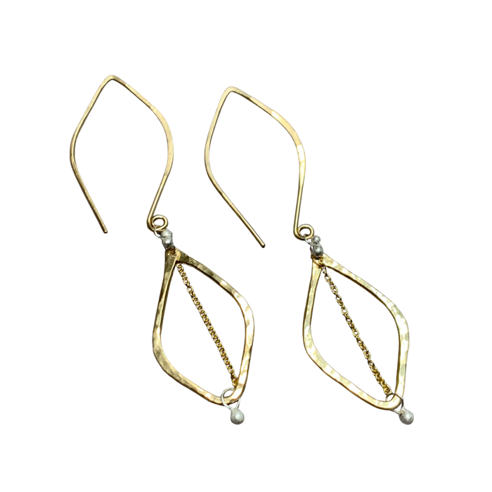 Hooked Leaf Tassel Earrings