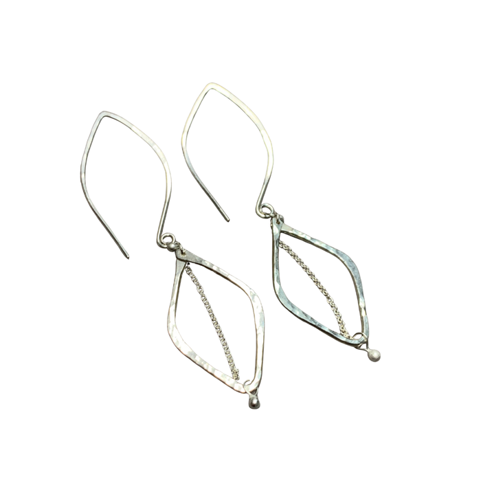 Hooked Leaf Tassel Earrings