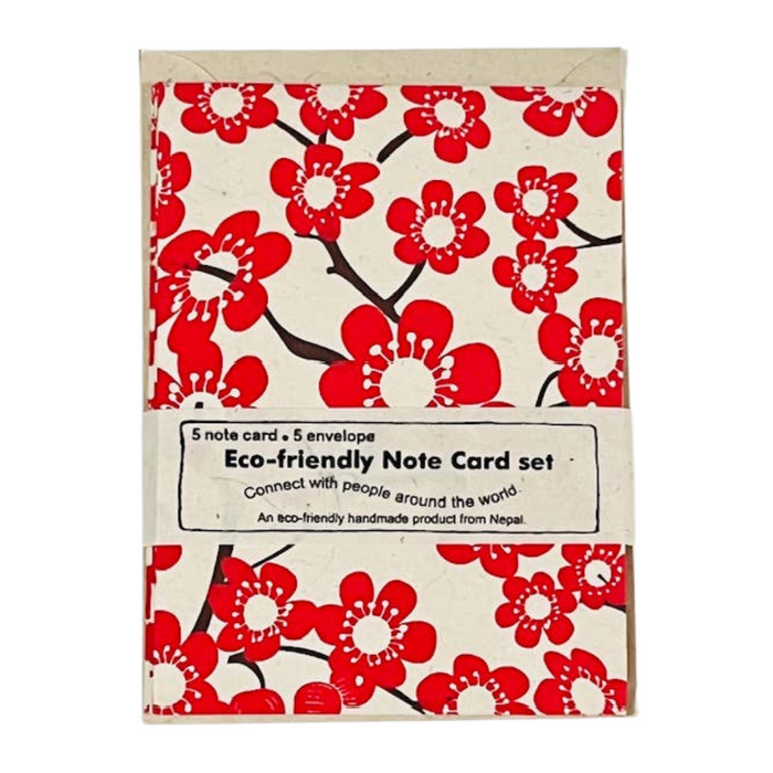 Red Sakura Note Card Set