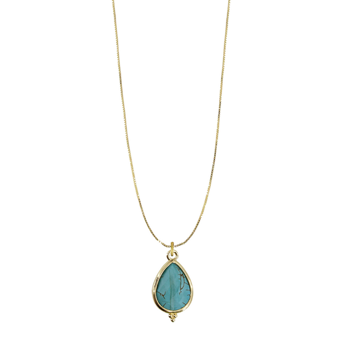 Turquoise Facet Pendant Necklace