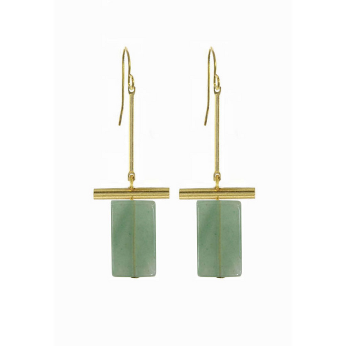 Square Peg Aventurine Earrings