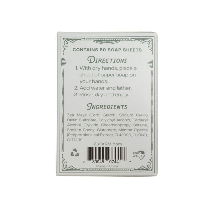 Paper Soap – Sweet Peppermint Scent, Travel Size, 50 Sheets