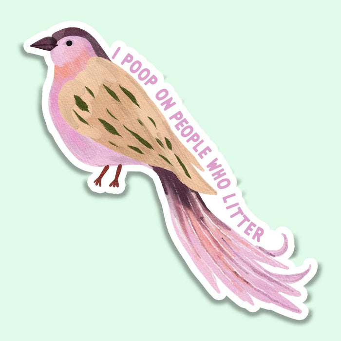I Poop on Assholes Funny Bird Sticker Decal