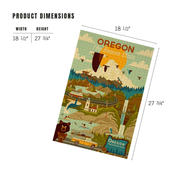 Oregon Geometric 1000-Piece Puzzle | The Beaver State