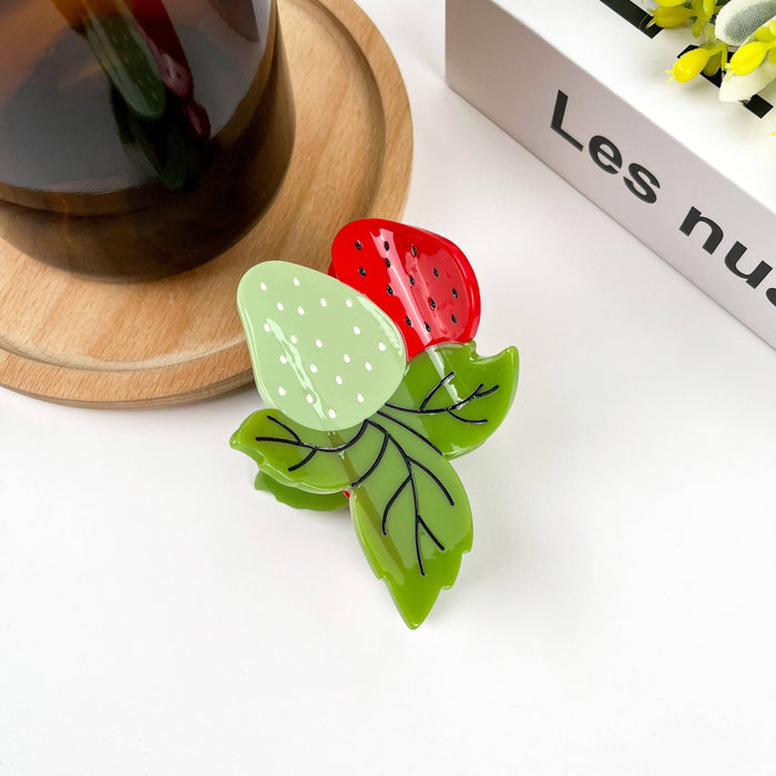 Two Strawberry Claw Clip, Fruit Hair Clip