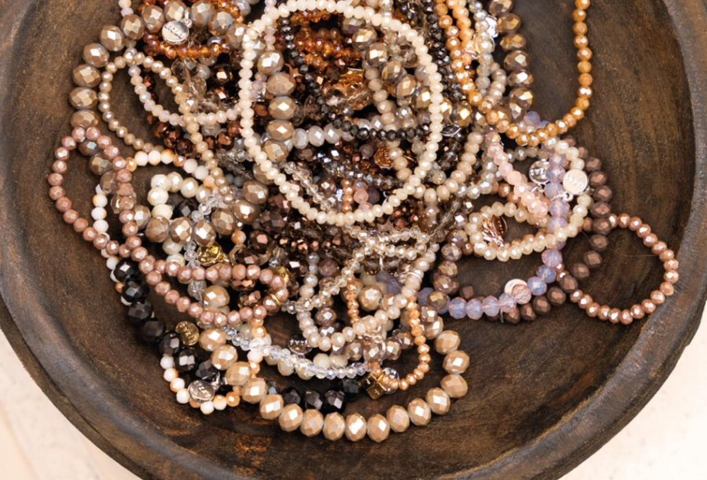 Knoxville 4mm Crystal Bracelet- Beige