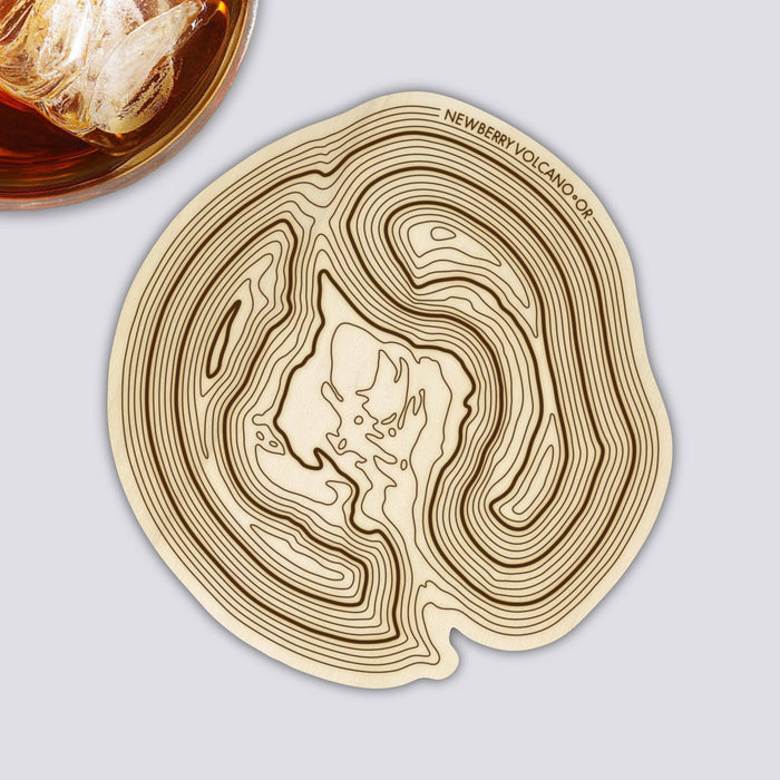 Wood Coaster Set | Oregon Mountain Coasters | Topography