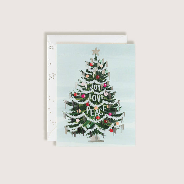 Tinsel Christmas Tree Greeting Card