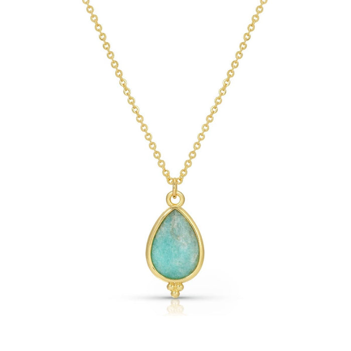 Teardrop Stone Pendant Necklace