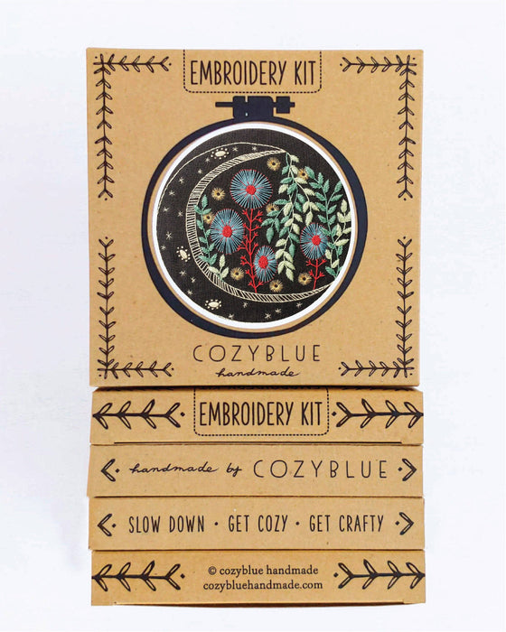 Night garden embroidery kit
