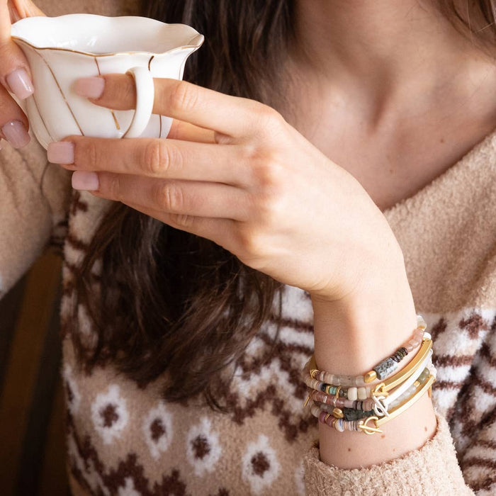 Hidden Message Bracelet - Badass/Larimar/Gold