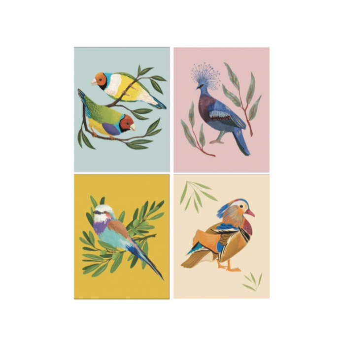 Greenery Birds Stationery Set