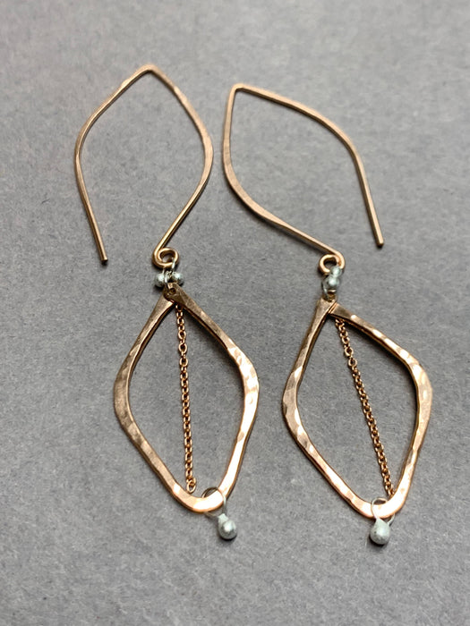 Hooked Leaf Tassel Earrings