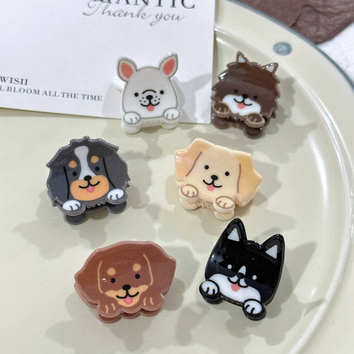 Cute Puppy Series Mini Hair Clip, Cartoon Animal Claw Clip