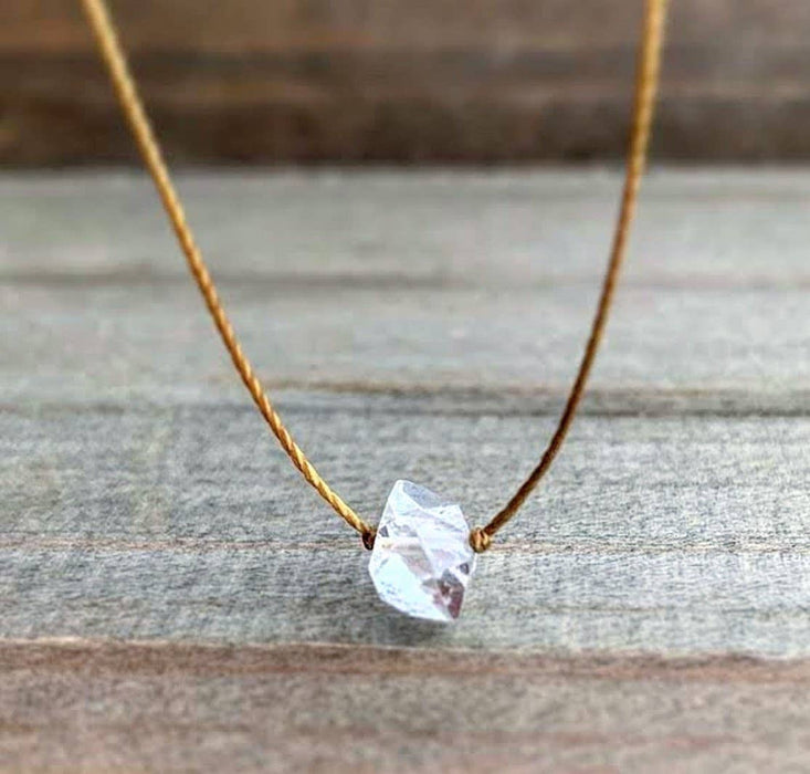 Herkimer Diamond Small Single Crystal Necklace
