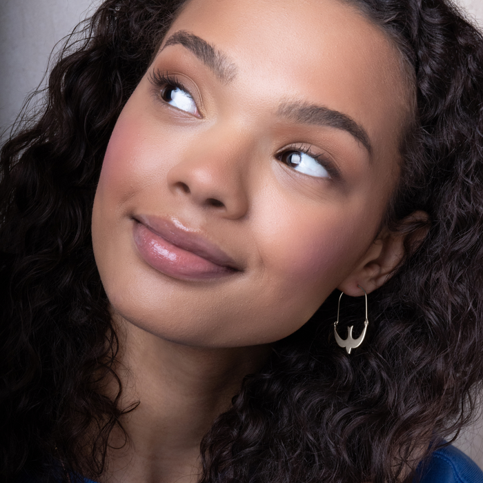 Refined Icon Earring - Swallow Hoop/Silver