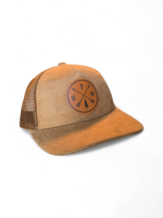 PNW Leather Patch Trucker Hat With Arrows