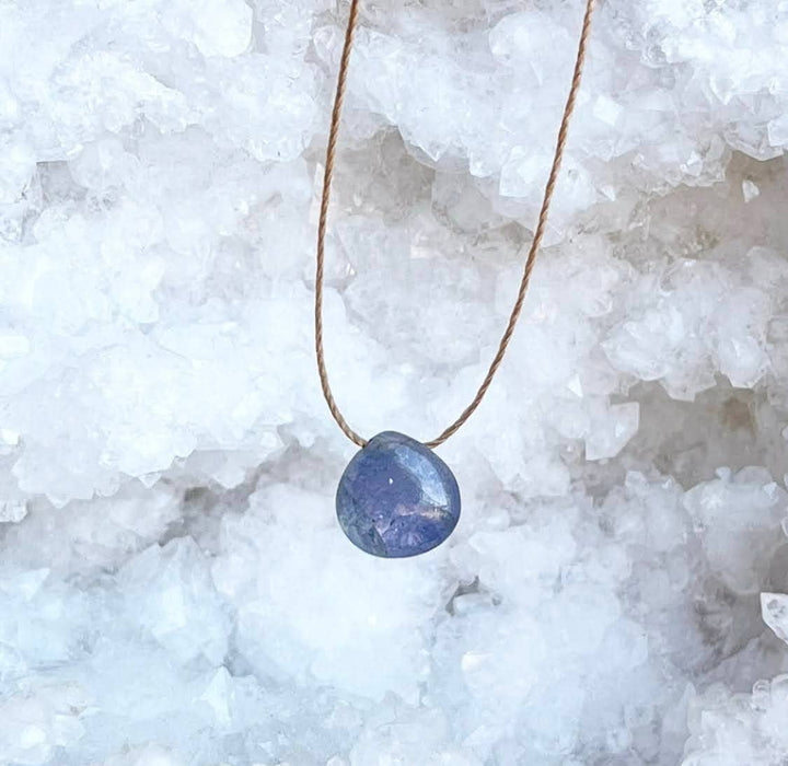 Tanzanite Gemstone Smooth Teardrop Necklace