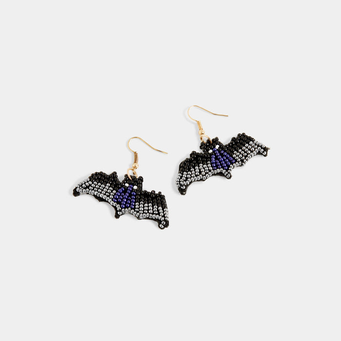 Beaded Bat Earring - Halloween