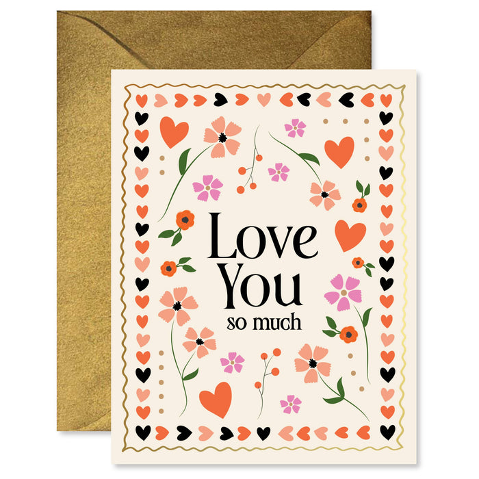 Mosaic Floral Love You Greeting Card