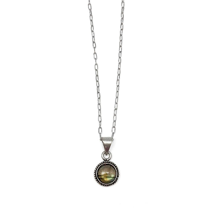 Handcrafted Semiprecious Small Stone Necklace - Labradorite