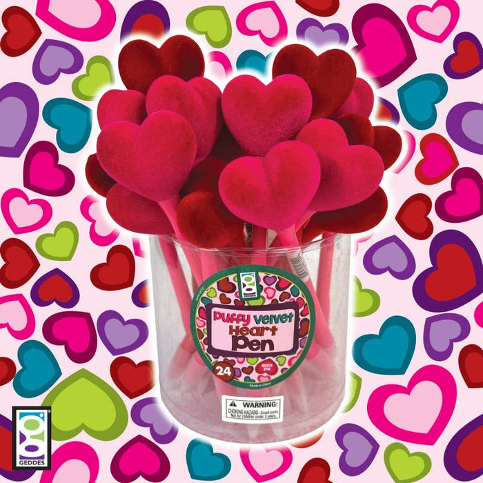 Puffy Velvet Heart Pen