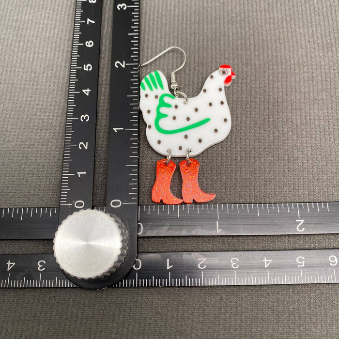 Acrylic Cock Dangle Earrings - YK