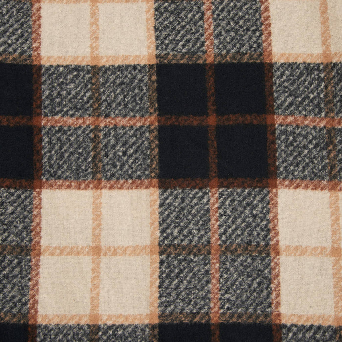 Kylie Windowpane Plaid Fringe Winter Scarf