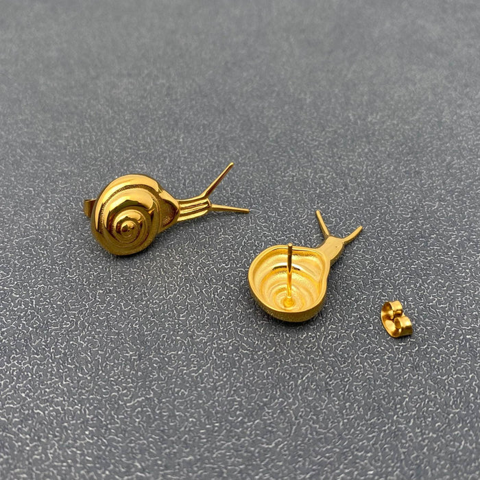 Stainless Steel Snail Stud Earrings