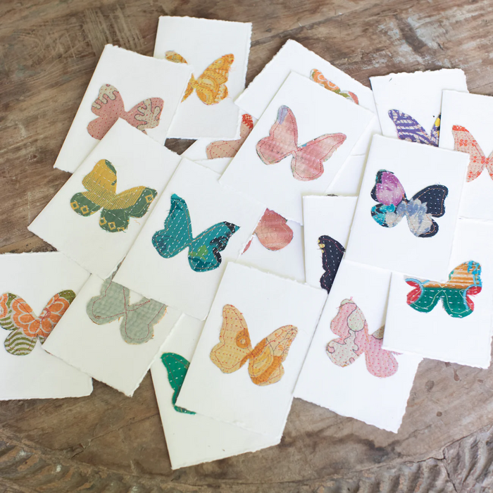 Kantha Butterfly Card
