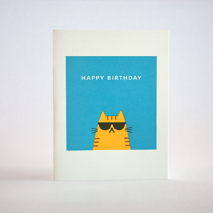 Cool Cat Birthday Card