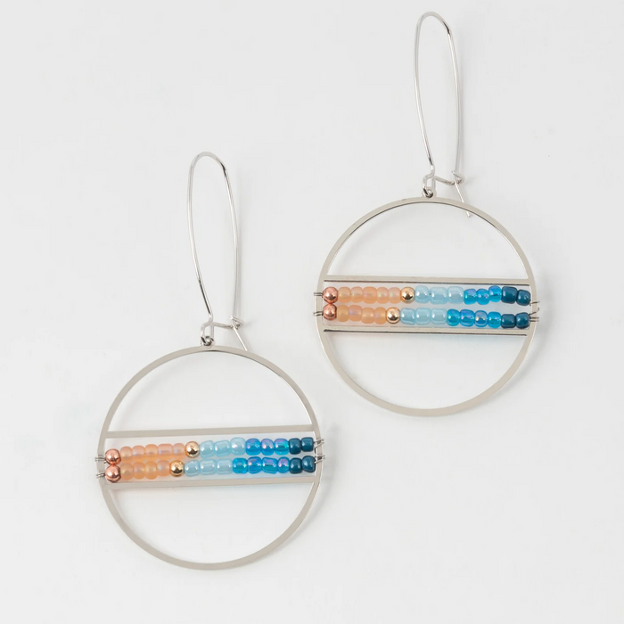 Aurelia Horizon Hoop Seed Beaded Earrings