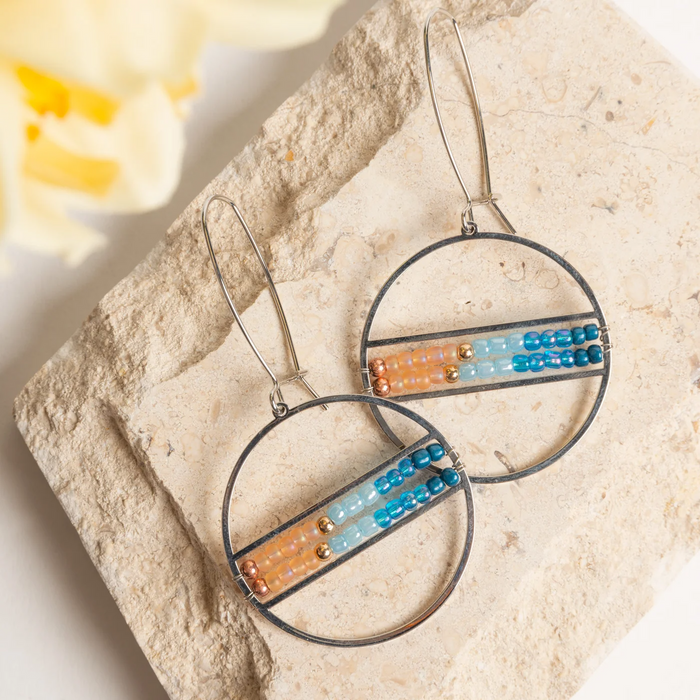 Aurelia Horizon Hoop Seed Beaded Earrings