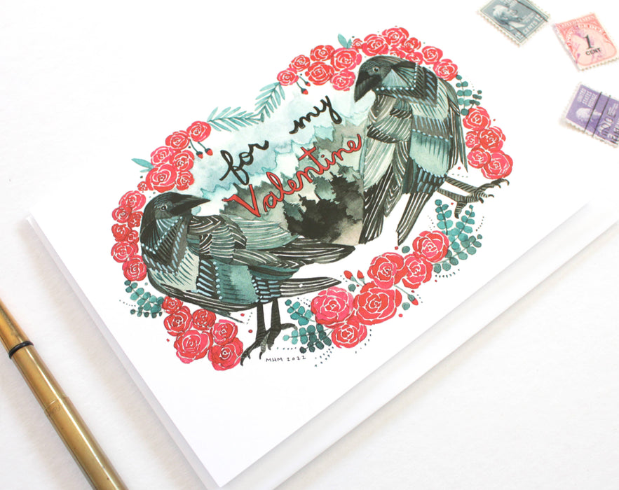 Valentines' Day - Crow Valentine Card