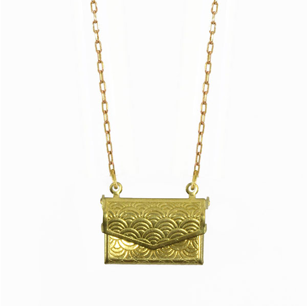 Brass Envelope Locket Necklace