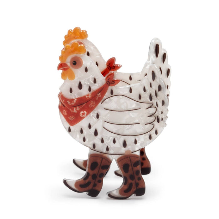 Fun Western Cowboy Bandana & Boots Chicken Hair Claw Clip