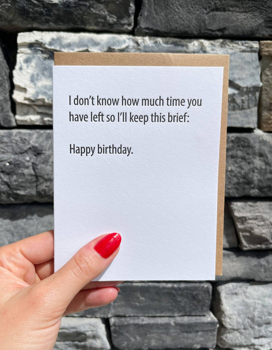 Brief Birthday Card