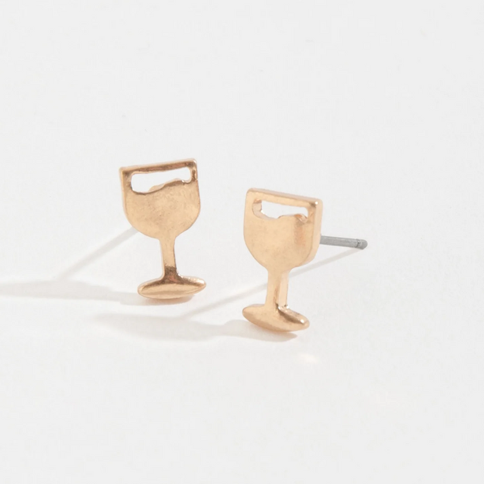 Gold Wine Stud Earrings