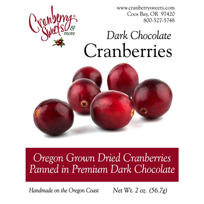Dark Chocolate Covered Cranberries ( 2oz)