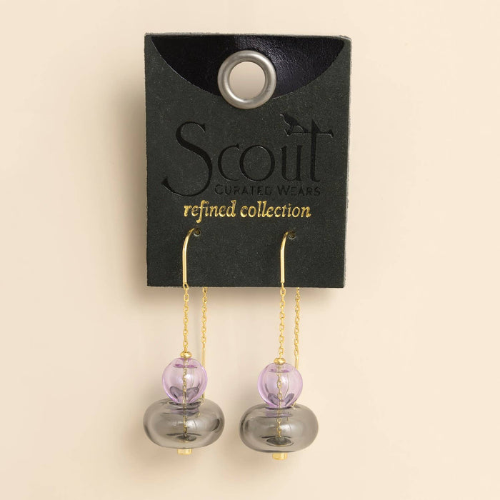 Refined Glass Stacked Threader - Lavender/Smoke/Gold