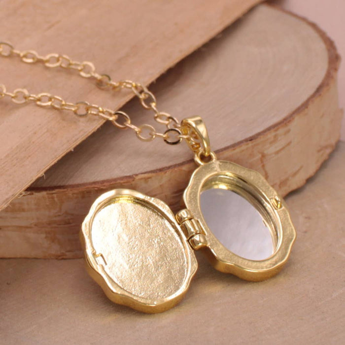 Spring Memories Gold Butterfly Locket Necklace