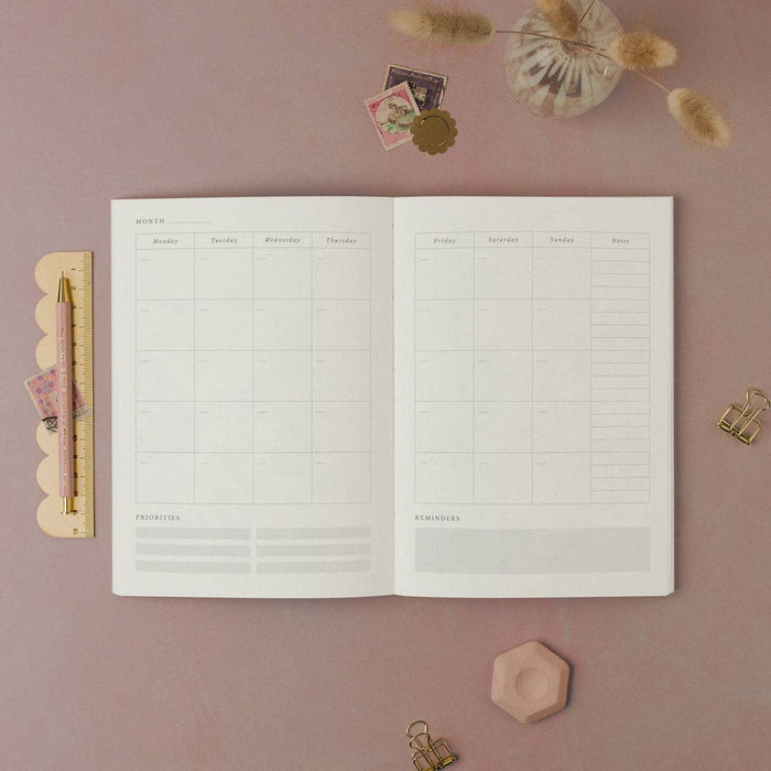 Rhythm Monochrome Daily Planner | Undated Diary | Stationery
