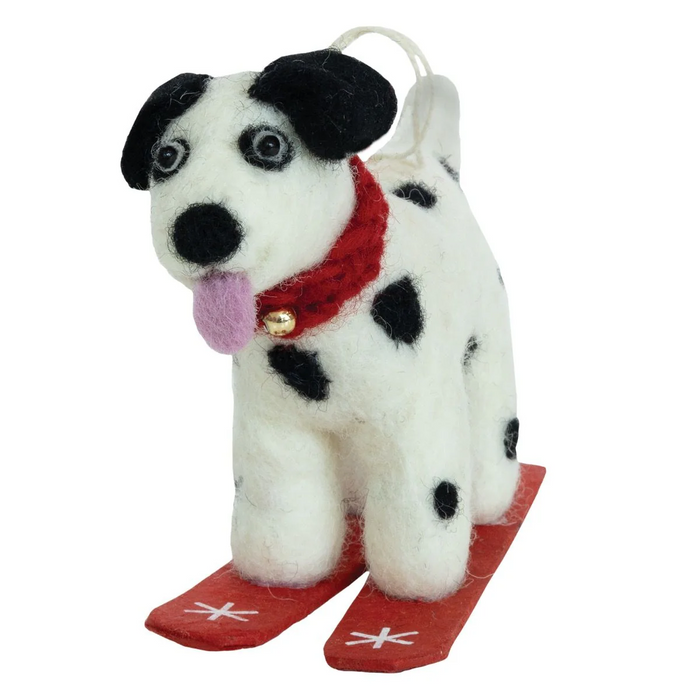 Skiing Dalmatian Ornament
