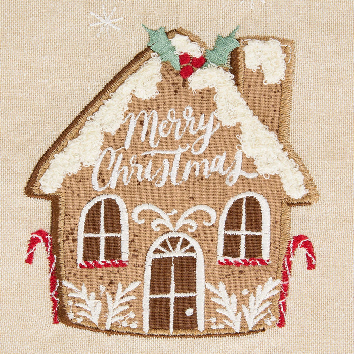 Merry Christmas Gingerbread Embellished Dishtowel