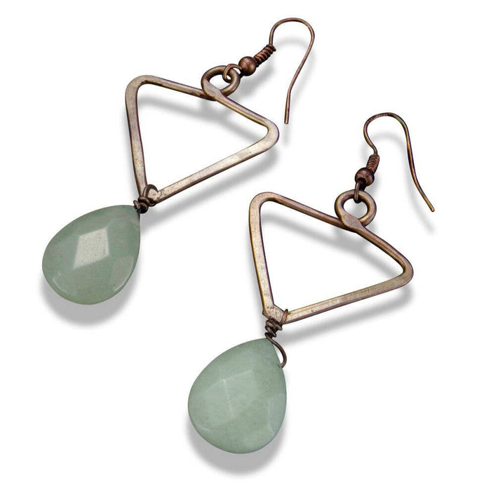 Banjara Aventurine Stone Triangle Earrings