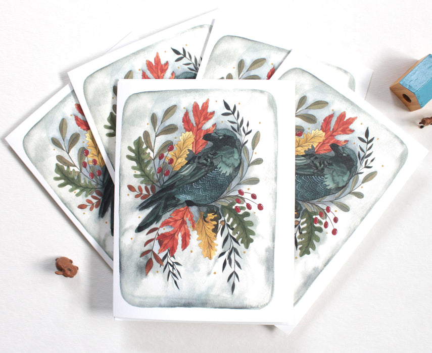 Greeting Card Blank - Autumn Crow