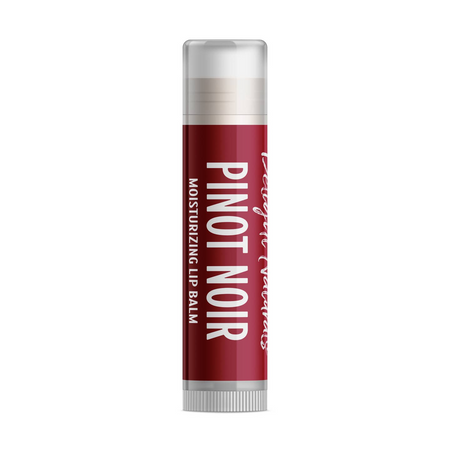 Lip balm with red container and silver cap on a white background