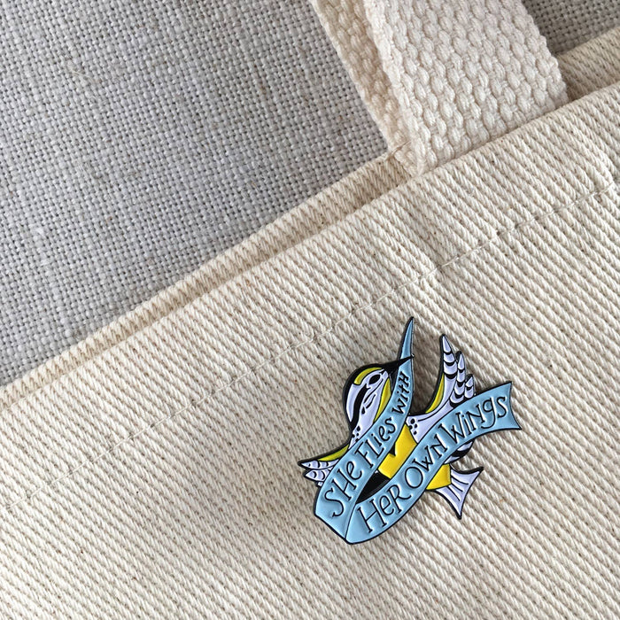 She Flies with Her Own Wings Lapel Pin
