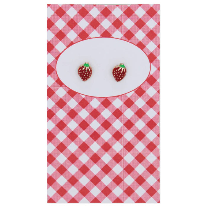 Picnic Strawberry Post Earrings