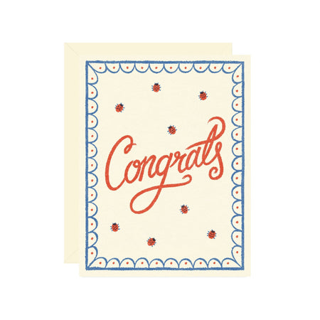 Greeting card with 'Congrats' text on a decorative border